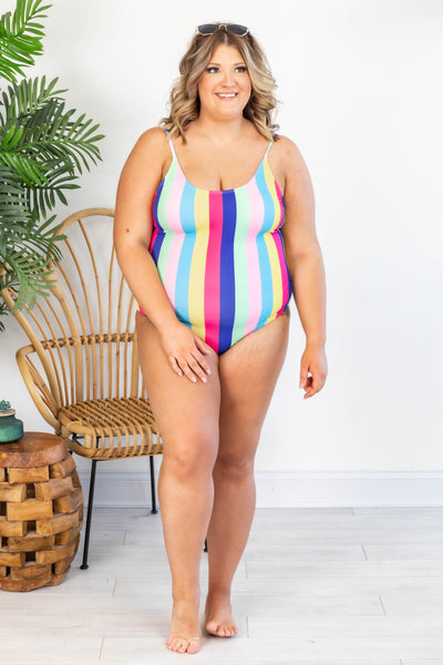 Let's Float Away Striped Multi One Piece Swimsuit