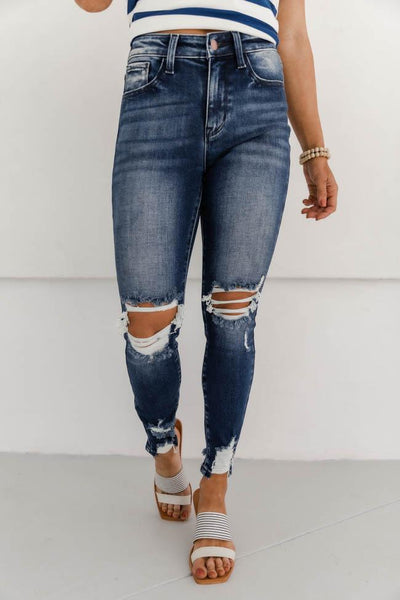 Brooklyn Distressed Dark Wash Jeans