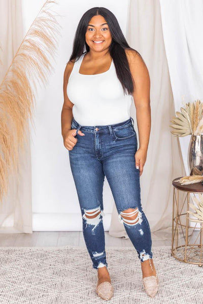 Brooklyn Distressed Dark Wash Jeans