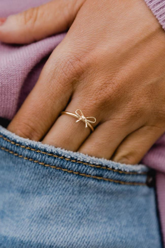 Remember Our Time Gold Bow Ring