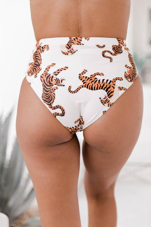 A Sea Of Abyss Tiger Cream Bikini Bottoms