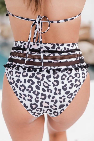 Sailing Through Paradise Black Leopard Print Bikini Bottom