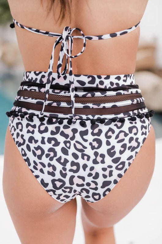 Sailing Through Paradise Black Leopard Print Bikini Bottom