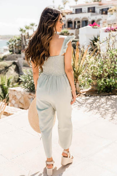 Perfectly Poised Green Jumpsuit