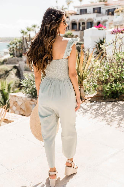 Perfectly Poised Green Jumpsuit