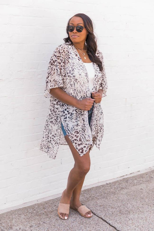 Final Countdown Leopard Mesh Kimono