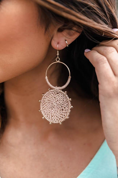 Diva At Dawn Gold Circle Earrings