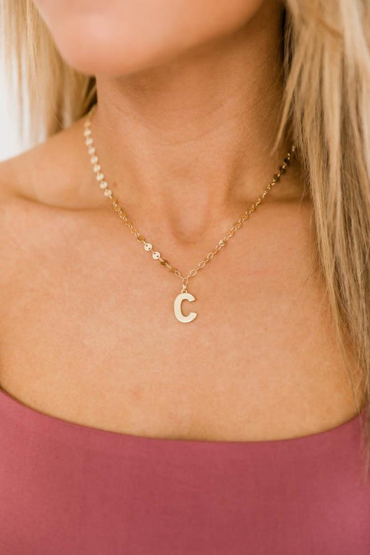 Always Reminded Of You Gold Chain Letter Necklace