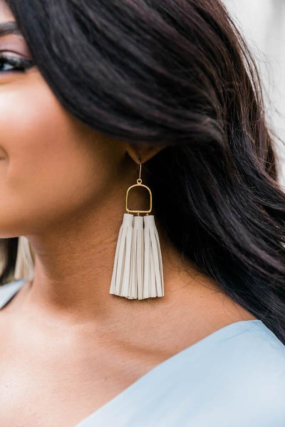 Defining Moments Grey Tassel Earrings
