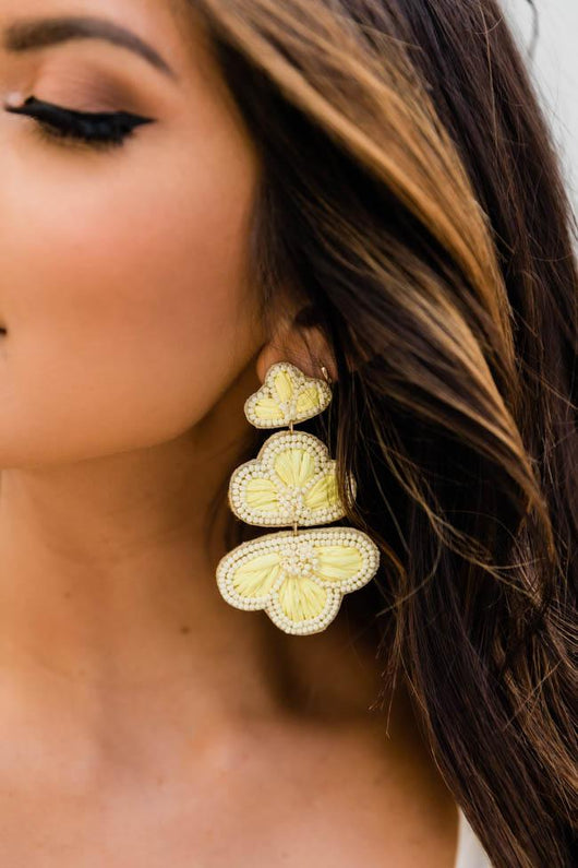 Serendipity Romance Yellow Flower Earrings