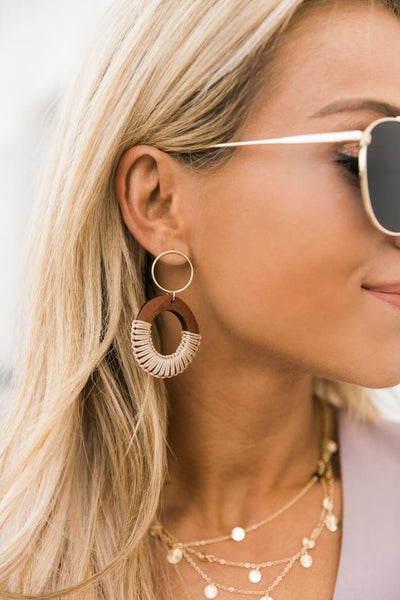 Stories Of Yesterday Brown/Taupe Circle Earrings