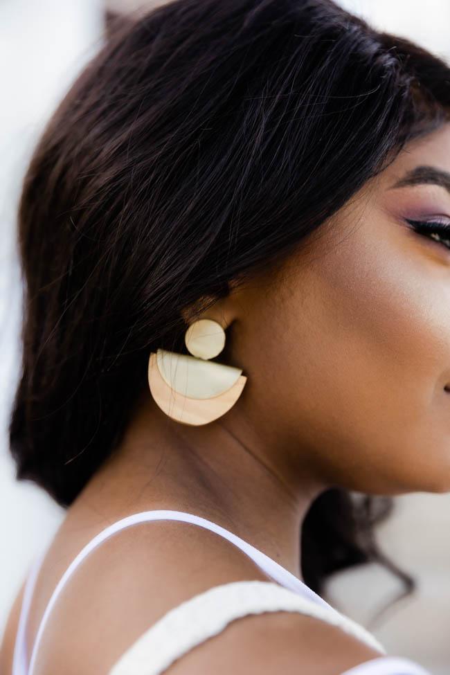 Simplistic Heart Wood/Gold Earrings