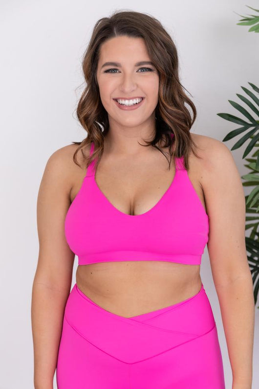 Run To You Hot Pink Sports Bra FINAL SALE