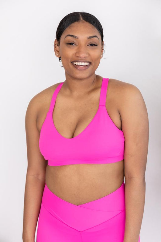 Run To You Hot Pink Sports Bra FINAL SALE