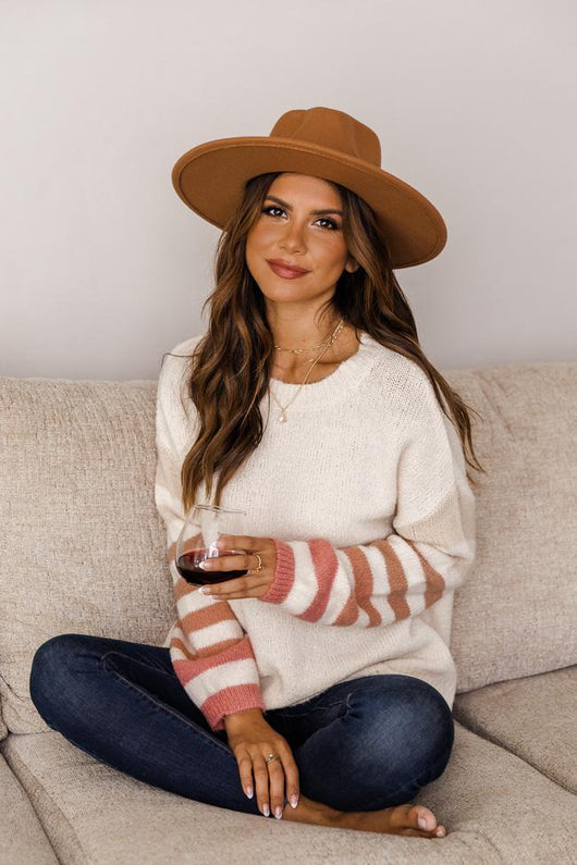 Make It Yours Pink Striped Sweater