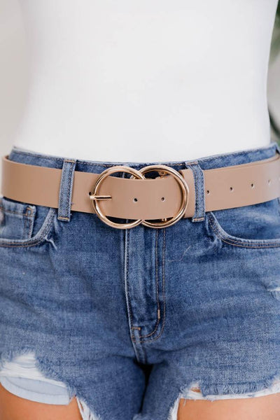 Count Your Blessings Circle Taupe Belt