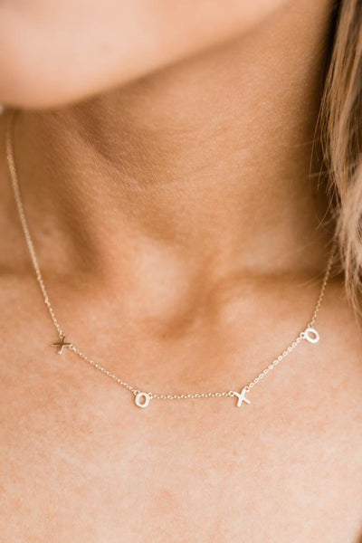 Hugs And Kisses Gold XOXO Necklace