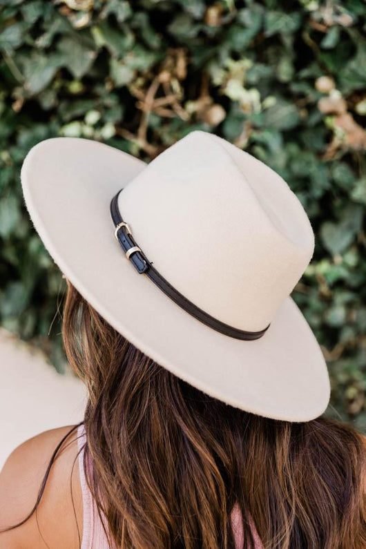 A Familiar Song Beige Wide Brim Fedora Hat