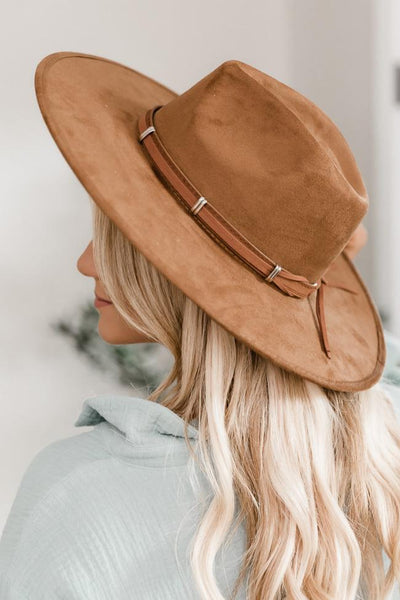 Excited For You Camel Wide Brim Fedora Hat