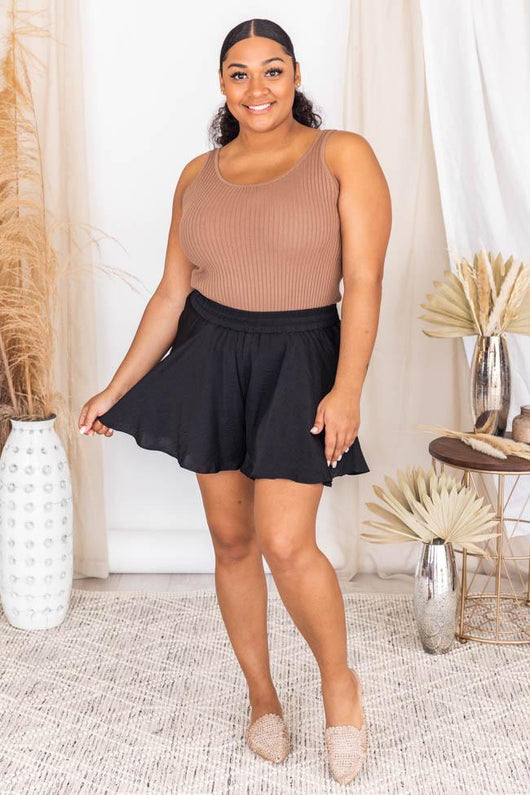 Sunday Drives Mocha Sweater Tank Bodysuit