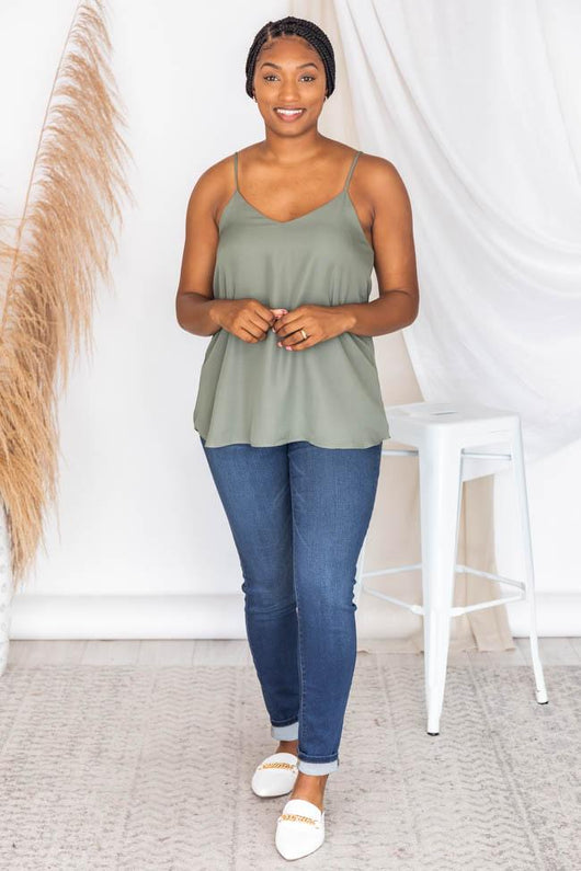 Getting Back Together Olive Cami Tank