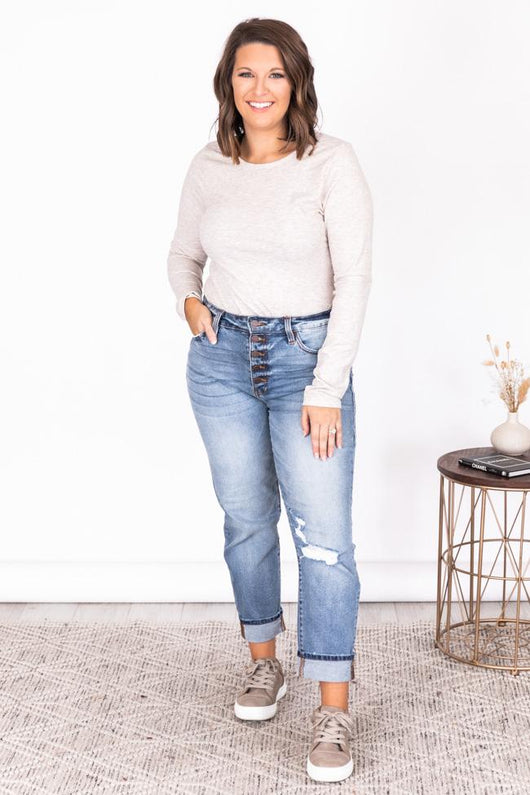 I Owe You Oatmeal Ribbed Long Sleeve Bodysuit