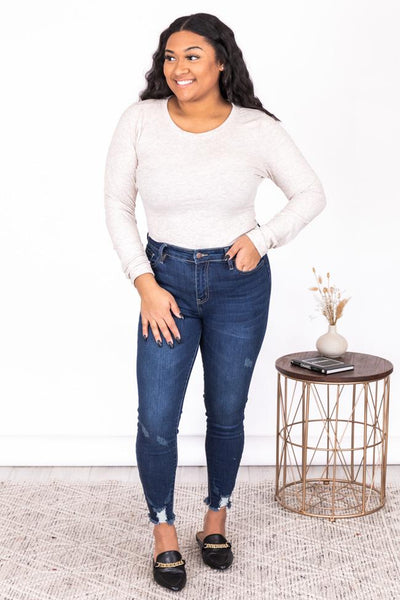 I Owe You Oatmeal Ribbed Long Sleeve Bodysuit
