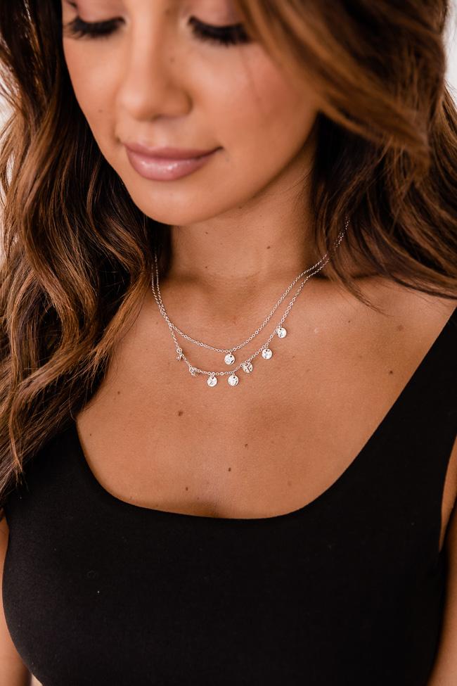 Exactly Right Silver Layered Charm Necklace