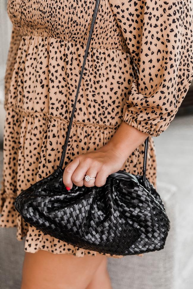 Feel My Heartbeat Black Woven Clutch