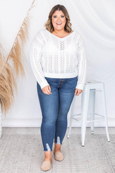 Saturday Trends Ivory Open Knit Sweater