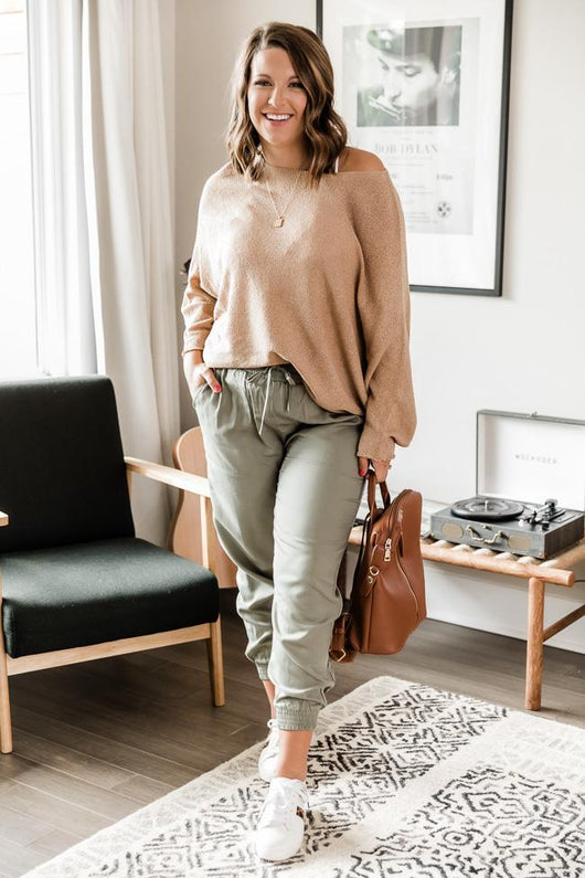 Lost Hope Taupe Pullover Knit Sweater