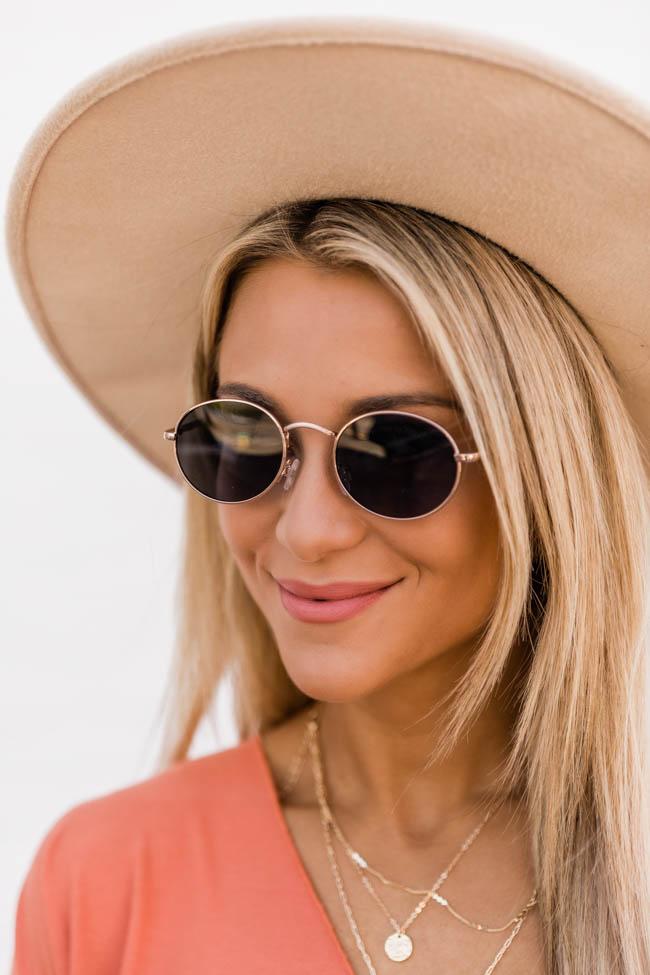 Optimistic Reasons Gold Circle Sunglasses