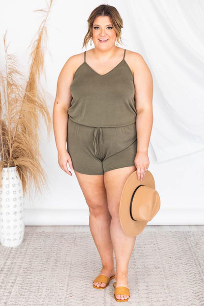 Uptown Girl Green Romper