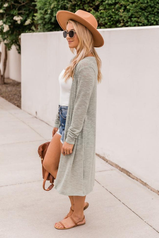 Your Every Move Sage Lightweight Cardigan