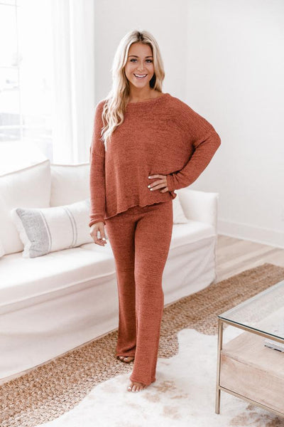 Wonder Often Terracotta Knit Lounge Pants