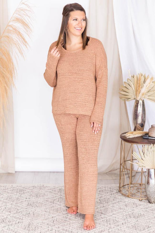 Wonder Often Tan Knit Lounge Pants