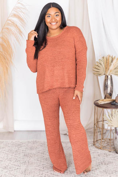 Wonder Often Terracotta Knit Lounge Pants