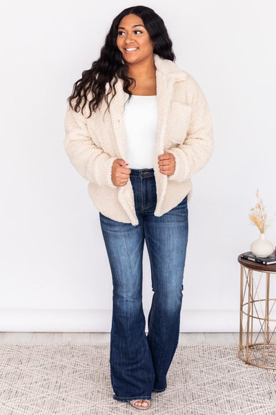 Moonlit Walk Cream Sherpa Jacket