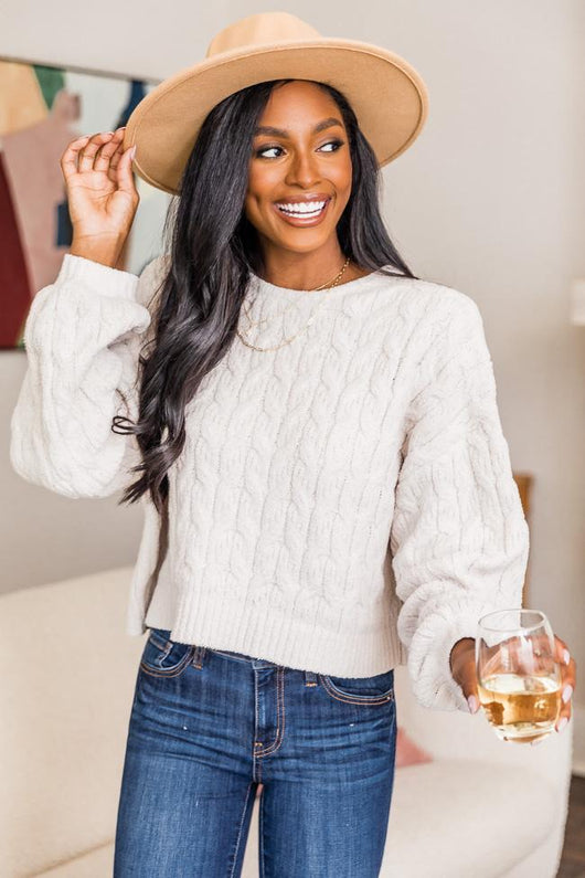 Special Reminder Cream Chenille Sweater