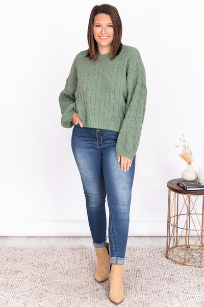 Special Reminder Sage Chenille Sweater
