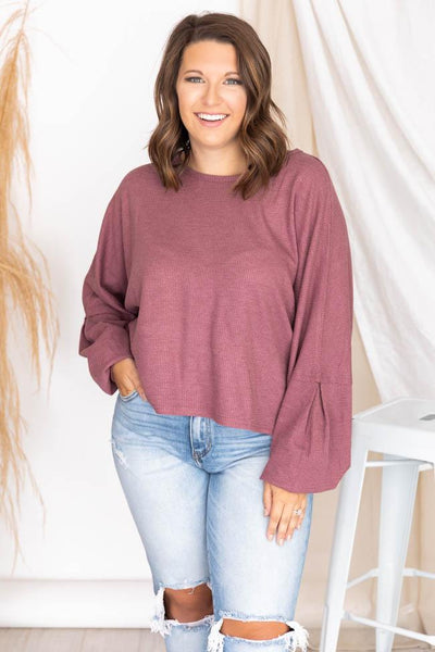 Lovely Spirit Mauve Thermal Blouse