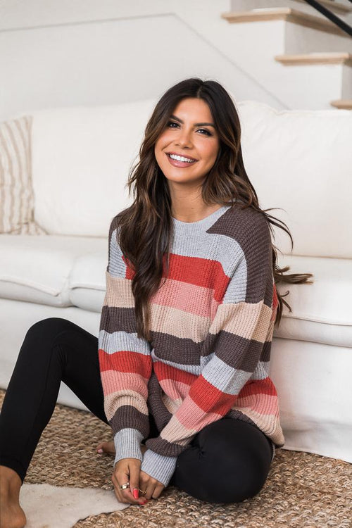 Almost There Multi Striped Sweater