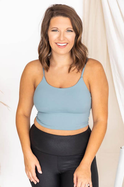 Let's Seize The Day Dusty Blue Bra Top
