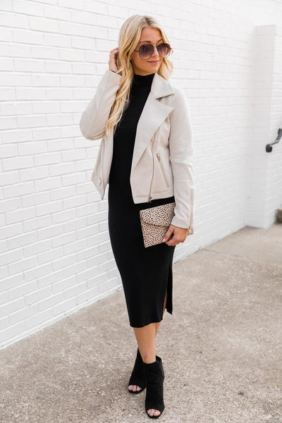 Late Nights Grey Suede Moto Jacket