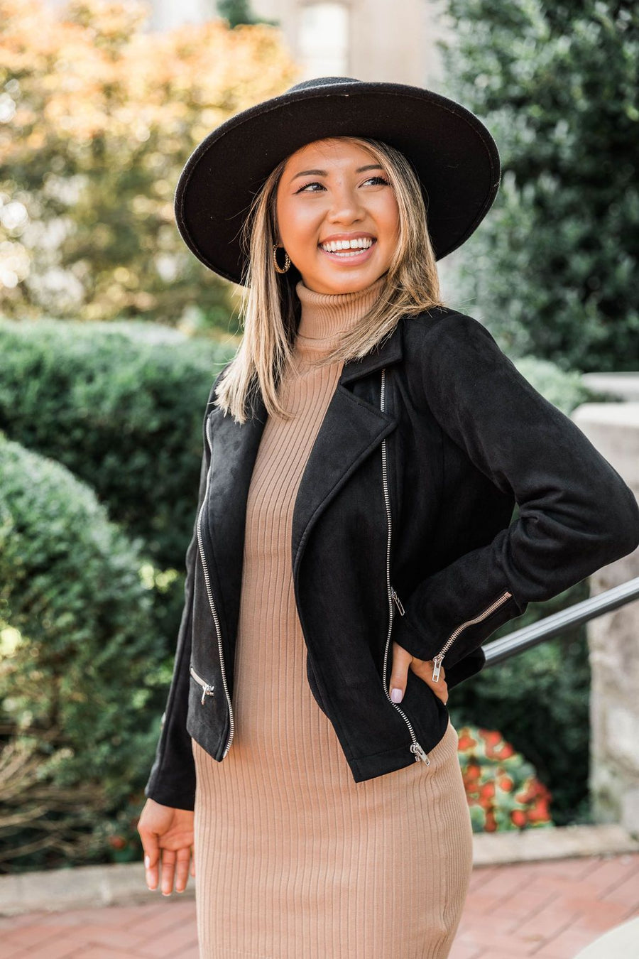 Late Nights Black Suede Moto Jacket