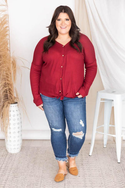 Just Be Beautiful Red Blouse
