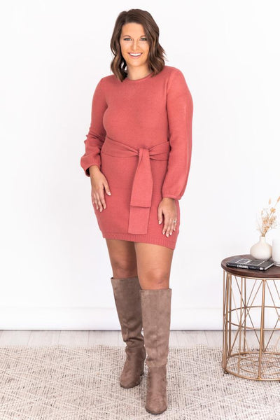I'm Counting On You Rose Sweater Dress