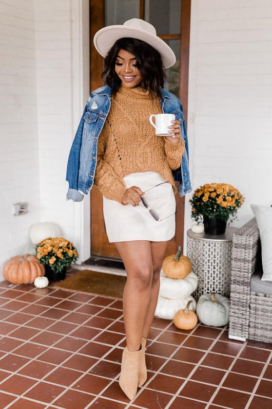 It's Worth It Camel Turtleneck Sweater FINAL SALE