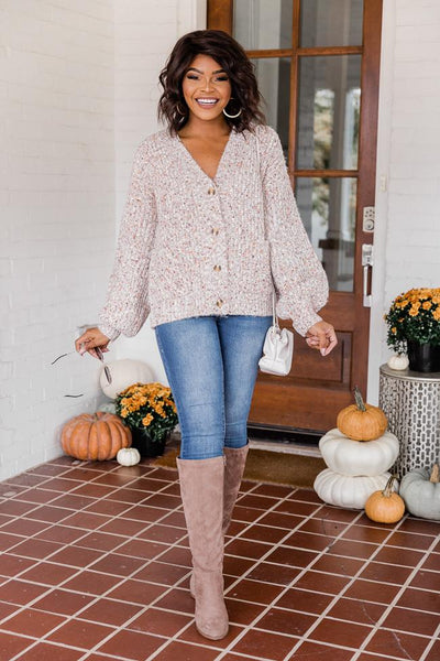 Darling Surprise Multi Cable Knit Cardigan FINAL SALE