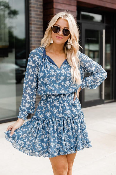 Isn't It Ironic Blue Floral Dress